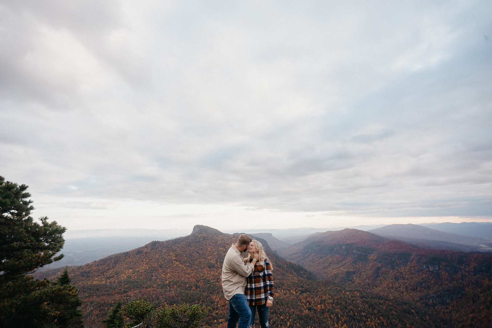 Breathtaking sunset engagement photo shoot in the North Carolina mountains